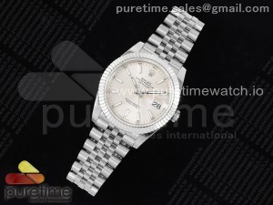 DateJust 41 126334 QF 1:1 Best Edition 904L Steel Silver Stick Dial on Jubilee Bracelet VR3235