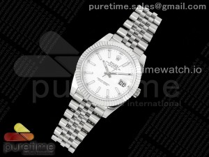 DateJust 41 126334 GMF 1:1 Best Edition 904L Steel White Dial Stick Marker on Jubilee Bracelet A2824 V2