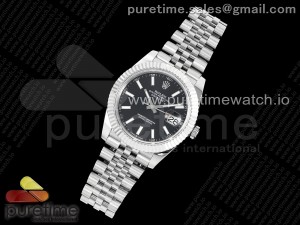 DateJust 41 126334 GMF 1:1 Best Edition 904L Steel Black Dial Stick Marker on Jubilee Bracelet A2824 V2