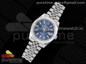 DateJust 41 126334 GMF 1:1 Best Edition 904L Steel Blue Dial Stick Marker on Jubilee Bracelet A2824 V2