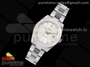 DateJust 41 126334 GMF 1:1 Best Edition 904L Steel Silver Dial Stick Marker on Oyster Bracelet A2824 V2