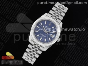 DateJust 41 126334 ZF 1:1 Best Edition 904L Steel Blue Dial Stick Marker on Jubilee Bracelet A2824