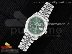 DateJust 41 126334 DIWF 1:1 Best Edition 904L Steel Green Dial Arabic Marker on Jubilee Bracelet SA3235