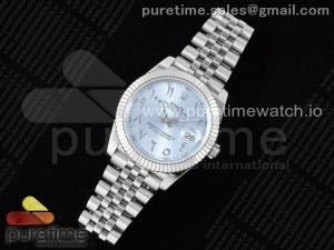 DateJust 41 126334 DIWF 1:1 Best Edition 904L Steel Ice Blue Dial Arabic Marker on Jubilee Bracelet SA3235