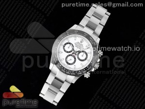 Daytona 116500 WF 1:1 Best Edition 904L Steel White Dial on SS Bracelet A7750