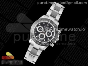 Daytona 116500 WF 1:1 Best Edition 904L Steel Black Dial on SS Bracelet A7750