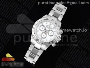 Daytona 116520 WF 1:1 Best Edition 904L Steel White Dial on SS Bracelet A7750