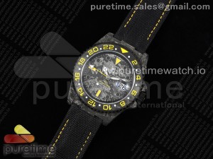 GMT DIW Carbon VSF 1:1 Best Edition Black/Yellow Black Dial on Black Nylon Strap VR3186 CHS