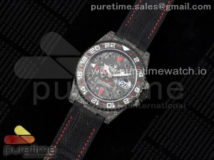 GMT DIW Carbon VSF 1:1 Best Edition Black/Red Black Dial on Black Nylon Strap VR3186 CHS