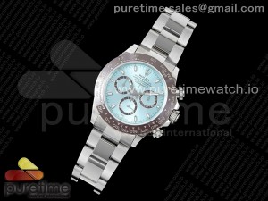 Daytona 116506 RRF 1:1 Best Edition 904L Steel Ice Blue Dial Brown Ceramic Bezel on SS Bracelet Slim A7750