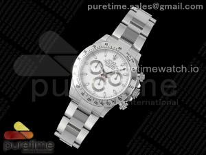 Daytona 116520 Clean 1:1 Best Edition 904L SS Case and Bracelet White Dial SA4130