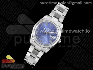 Datejust 41 SS 904L Steel Clean 1:1 Best Edition Blue Roman Dial on Oyster Bracelet VR3235