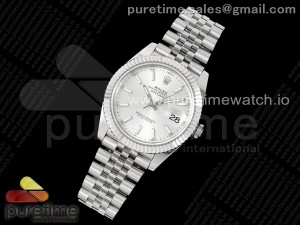 DateJust 41 126334 ZF 1:1 Best Edition 904L Steel Silver Dial Stick Marker on Jubilee Bracelet A2824