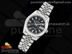 DateJust 41 126334 ZF 1:1 Best Edition 904L Steel Black Dial Stick Marker on Jubilee Bracelet A2824