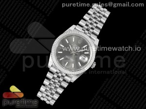 DateJust 41 126334 DIWF 1:1 Best Edition 904L Steel Gray Stick Dial on Jubilee Bracelet SA3235