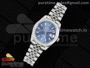 DateJust 41 126334 DIWF 1:1 Best Edition 904L Steel Blue Stick Dial on Jubilee Bracelet SA3235