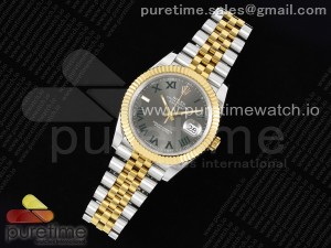 DateJust 41 126333 DIWF 1:1 Best Edition 904L Steel Gray Dial Green Roman Marker on SS/YG Jubilee Bracelet SA3235