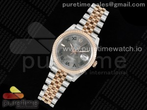 DateJust 41 126331 DIWF 1:1 Best Edition 904L Steel Gray Dial Green Roman Marker on SS/RG Jubilee Bracelet SA3235