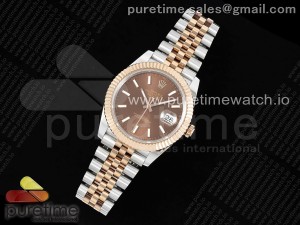 DateJust 41 126331 DIWF 1:1 Best Edition 904L Steel Brown Dial on SS/RG Jubilee Bracelet SA3235