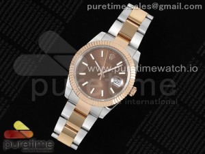 DateJust 41 126331 DIWF 1:1 Best Edition 904L Steel Brown Dial on SS/RG Oyster Bracelet SA3235