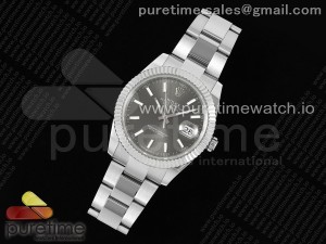 DateJust 41 126334 DIWF 1:1 Best Edition 904L Steel Gray Stick Dial on Oyster Bracelet SA3235