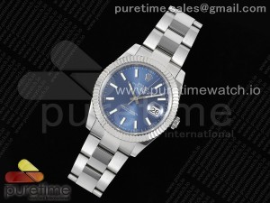 DateJust 41 126334 DIWF 1:1 Best Edition 904L Steel Blue Stick Dial on Oyster Bracelet SA3235