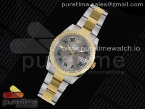 DateJust 41 126333 SS/YG JDF 1:1 Best Edition 904L Steel Gray Dial Green Roman on SS/YG Oyster Bracelet VR3235