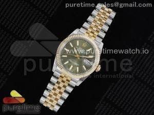 DateJust 36 SS/YG 126233 JDF Gold Wrapped 904L Steel Green Dial Stick Markers on Jubilee Bracelet V2