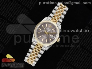 DateJust 36 SS/YG 126233 JDF Gold Wrapped 904L Steel Brown Dial Stick Markers on Jubilee Bracelet V2