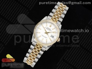 DateJust 36 SS/YG 126233 JDF Gold Wrapped 904L Steel White Dial Stick Markers on Jubilee Bracelet V2