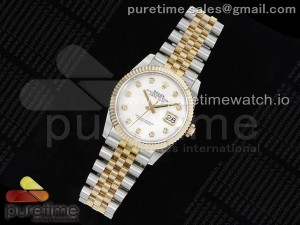 DateJust 36 SS/YG 126233 JDF Gold Wrapped 904L Steel White Dial Diamonds Markers on Jubilee Bracelet V2