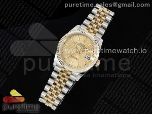 DateJust 36 SS/YG 126233 JDF Gold Wrapped 904L Steel YG Textured Dial Stick Markers on Jubilee Bracelet V2