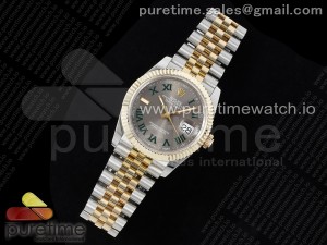 DateJust 36 SS/YG 126233 JDF Gold Wrapped 904L Steel Gray Dial Green Roman Markers on Jubilee Bracelet V2