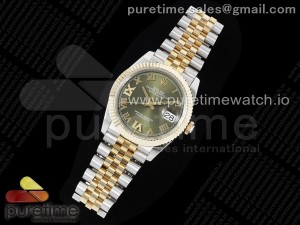 DateJust 36 SS/YG 126233 JDF Gold Wrapped 904L Steel Green Dial Roman Markers on Jubilee Bracelet V2