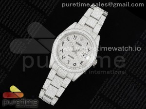 Datejust 41 SS Full Diamonds JDF 1:1 Best Edition Arabic Markers Dial on Bracelet A2824