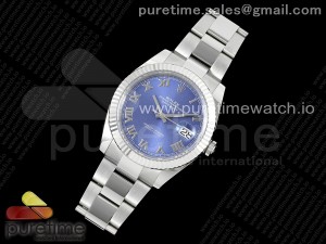 DateJust 41 126334 WF 1:1 Best Edition 904L Steel Blue Roman Dial on Oyster Bracelet VR3235