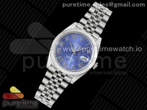 DateJust 41 126334 WF 1:1 Best Edition 904L Steel Blue Roman Dial on Jubilee Bracelet VR3235