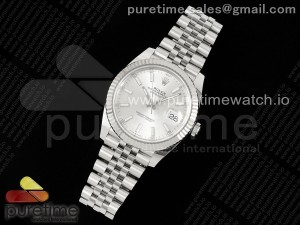 DateJust 41 126334 Clean 1:1 Best Edition 904L Steel Silver Stick Dial on Jubilee Bracelet VR3235