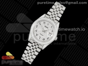 Datejust 41 SS Full Diamonds JDF 1:1 Best Edition Diamonds Arabic Markers Dial on Jubilee Bracelet A2824