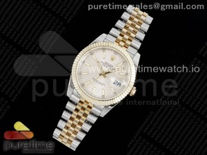 DateJust 41 SS/YG 126333 JDF Gold Wrapped 904L Steel Silver Dial Stick Markers on Jubilee Bracelet V2