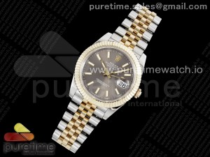 DateJust 41 SS/YG 126333 JDF Gold Wrapped 904L Steel Brown Dial Stick Markers on Jubilee Bracelet V2