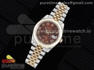 DateJust 41 SS/YG 126333 JDF Gold Wrapped 904L Steel Red Dial Roman Markers on Jubilee Bracelet V2