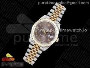 DateJust 41 SS/YG 126333 JDF Gold Wrapped 904L Steel Brown Dial Roman Markers on Jubilee Bracelet V2