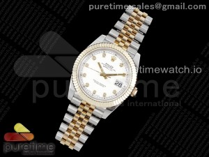 DateJust 41 SS/YG 126333 JDF Gold Wrapped 904L Steel White Dial Diamonds Markers on Jubilee Bracelet V2