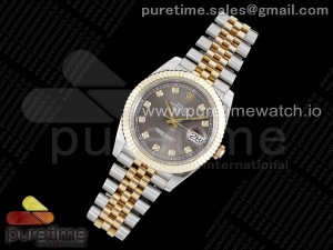 DateJust 41 SS/YG 126333 JDF Gold Wrapped 904L Steel Gray Dial Diamonds Markers on Jubilee Bracelet V2