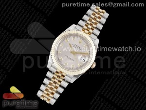 DateJust 41 SS/YG 126333 JDF Gold Wrapped 904L Steel Silver Dial Diamonds Markers on Jubilee Bracelet V2