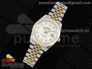 DateJust 41 SS/YG 126333 JDF Gold Wrapped 904L Steel White Dial Diamonds Markers on Jubilee Bracelet V2