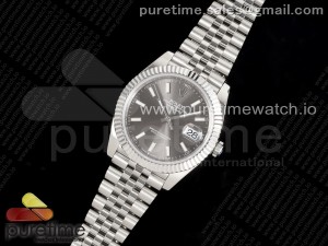 DateJust 41 126334 ZF 1:1 Best Edition 904L Steel Gray Dial Stick Marker on Jubilee Bracelet A2824