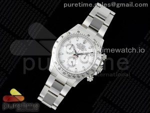 Daytona 116520 Clean 1:1 Best Edition 904L SS Case and Bracelet White Dial SA4130 V2