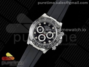 Daytona 116519 BTF 1:1 Best Edition Black Diamonds Dial on Oysterflex Rubber Strap SA4130